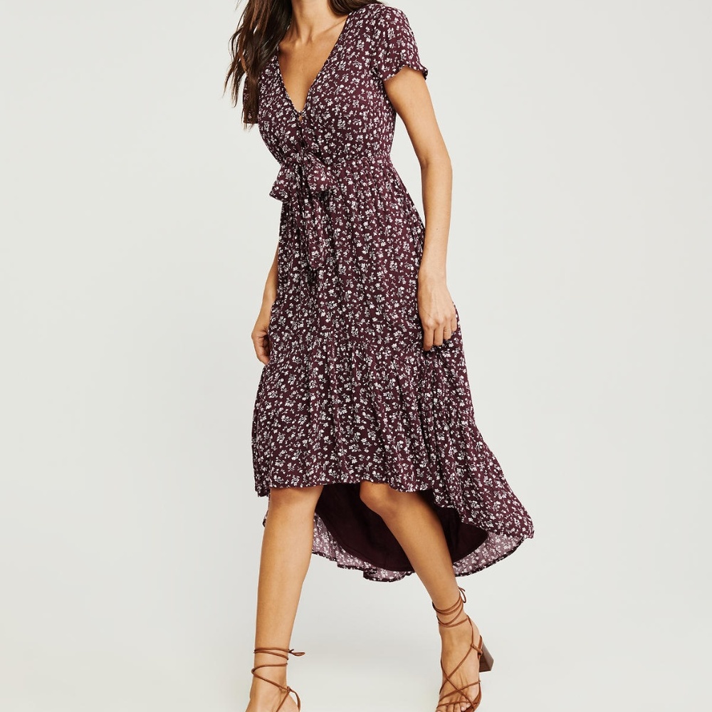 A&F Ruffle Hem Midi Dress S/M - Picture 2 of 3